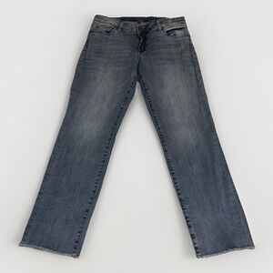 Kut from the Kloth Women's Size 8 Cropped Straight Leg Jeans Raw Hem